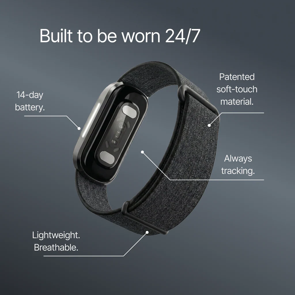 Hume Band 2.0 built for 24/7 wear with 14-day battery and lightweight soft-touch band
